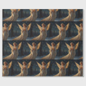 Elegante vintage kerst engel cadeaupapier (Vlak)