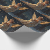 Elegante vintage kerst engel cadeaupapier (Hoek)