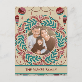 Elegante vintage kerst grillen feestdagenkaart