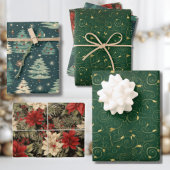 Elegante & Vintage Kerst Inpakpapier Set Vel