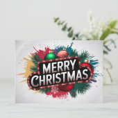 Elegante vintage kerst Kaart #15 (Staand voorkant)