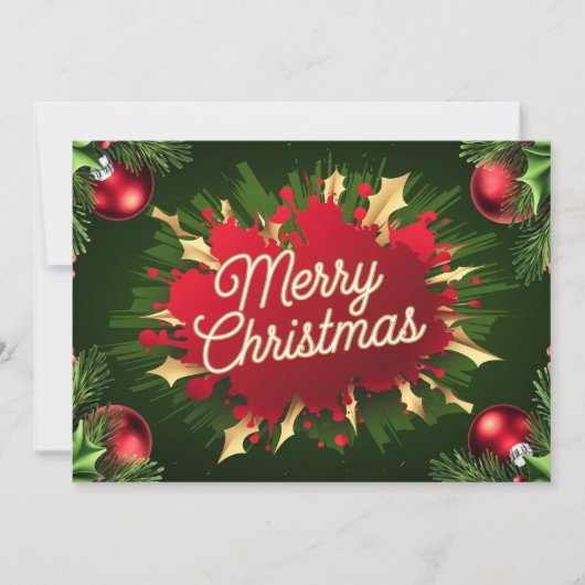 Elegante Vintage Kerst Kaart #17 (Voorkant)