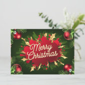 Elegante Vintage Kerst Kaart #17 (Staand voorkant)