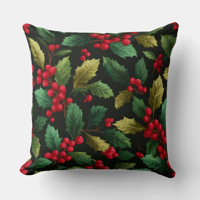 Elegante Vintage Kerst Ornament Kussen (Voorkant)