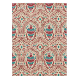 Elegante Vintage Kerst Ornament Rood Blauwgroen Bl Tafelkleed