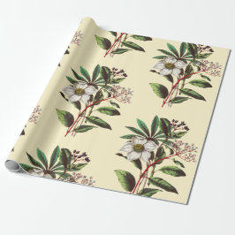 Elegante Vintage Kerst Rozen Beige Cadeaupapier