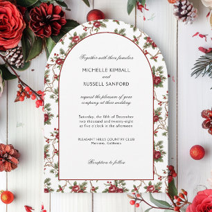 Elegante Vintage Kerst Winter Bloemig Kaart
