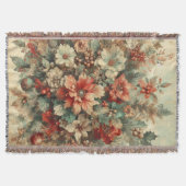 Elegante vintage kerstbloemen deken (Voorkant)
