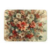 Elegante vintage kerstbloemen magneet (Horizontaal)