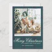 Elegante vintage kerstfoto feestdagenkaart (Voorkant)