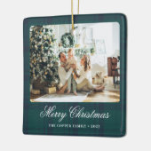Elegante vintage kerstfoto keramisch ornament (Links)