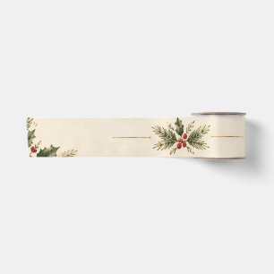 Elegante vintage kerstfoto, retro frame stijl satijnen lint