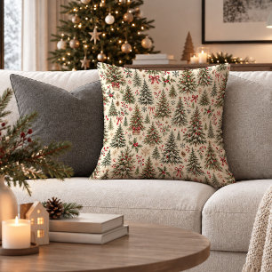 Elegante vintage kerstgroen accentkussen kussen