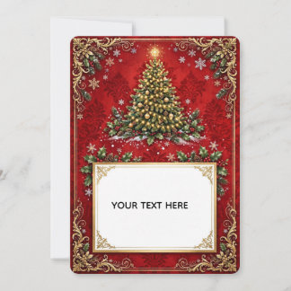 Elegante Vintage Kerstkaart | Aangepaste Feestdage
