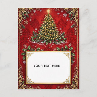 Elegante Vintage Kerstkaart | Aangepaste Feestdage Briefkaart
