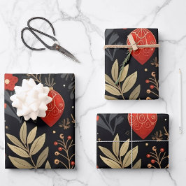 Elegante Vintage Kerstmis Hand getrokken Inpakpapier Vel