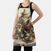 Elegante Vintage Kersttheepartij  Schort (Insitu)