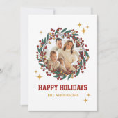 Elegante vintage kerstvakantie Fotobericht Feestdagenkaart (Voorkant)