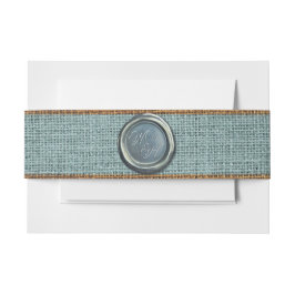 Elegante Vintage Klasse Initiële Salie Groene Trou Uitnodigingen Wikkel