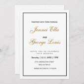 Elegante Vintage Klassieke Eenvoudige Uitnodiging (Voorkant / Achterkant)