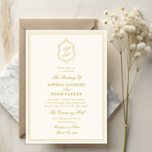 Elegante vintage klassieke gouden monogram bruilof