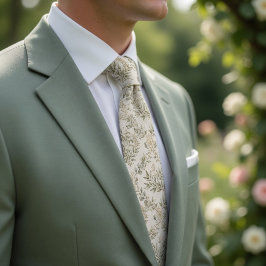 Elegante vintage krans van groene salie, eucalyptu stropdas