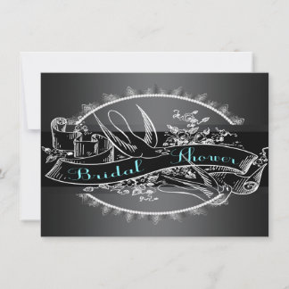 Elegante vintage krijtbord bruiloftsfeest kaart