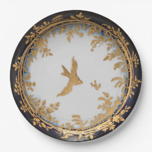 Elegante vintage kunstwerk gouden zwaluw papieren bordje