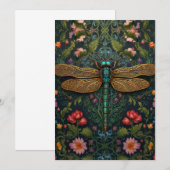 Elegante vintage libelle boho botanisch kaart (Voorkant / Achterkant)