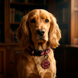 Elegante vintage lijst en naam Ronde Hondenhalsban Huisdierpenning