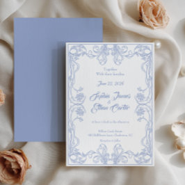 Elegante Vintage Lijst Huwelijksuitnodiging Kaart