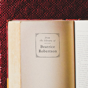 Elegante Vintage Lijst Van De Bibliotheek Van Boek Zelfinktende Stempel
