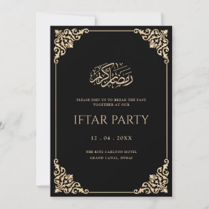 Elegante vintage lijst Zwarte Ramadan Iftar-feest Kaart