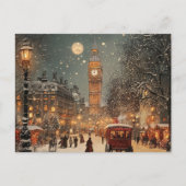 Elegante Vintage Londen Kerst Feestdagenkaart (Voorkant)