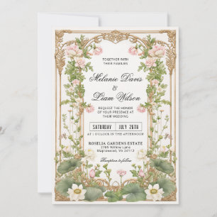 Elegante Vintage Lotus Aziatisch geïnspireerd Kaart