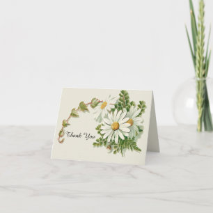 Elegante Vintage Madeliefjes Bedankkaart