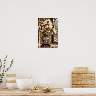 Elegante Vintage Magnolia Bloemstuk Muurkunst – Bo Poster