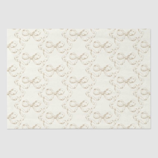 Elegante Vintage Mannelijke Strikken Beige Toile Tissuepapier (Voorkant)