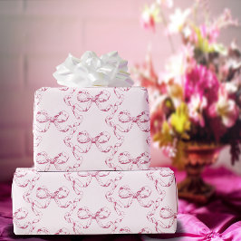 Elegante Vintage Mannelijke Strikken Roze Toile Cadeaupapier