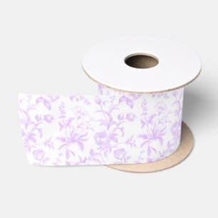 Elegante vintage mauve grandmillennial toile bloem satijnen lint