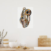 Elegante vintage moderne jazzposter poster (Keuken)