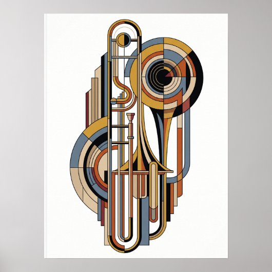 Elegante vintage moderne jazzposter poster (Voorkant)