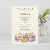 Elegante Vintage Moederdag Brunch Kaart (Staand voorkant)