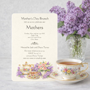 Elegante Vintage Moederdag Brunch Kaart