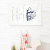 Elegante Vintage Nauticale Scheeps Bestemming Huwe Spandoek (Insitu)