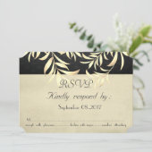 Elegante vintage nepgoudbladeren RSVP Kaart (Staand voorkant)