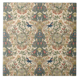 Elegante Vintage Nieuwe Bloemrijke Vogels Tegeltje