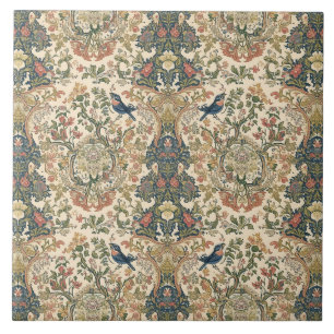 Elegante Vintage Nieuwe Bloemrijke Vogels Tegeltje
