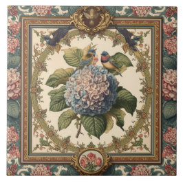 Elegante Vintage Nieuwe Bloemrijke Vogels Tegeltje