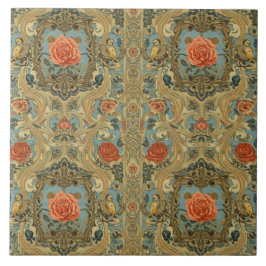 Elegante Vintage Nieuwe Bloemrijke Vogels Tegeltje